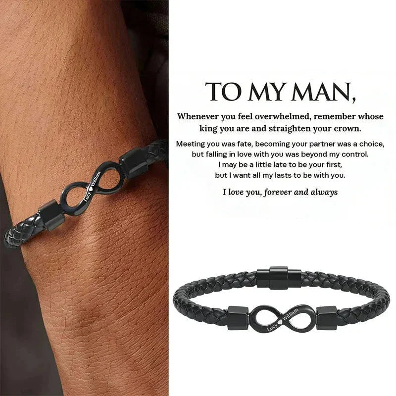 💕 « To My Man » Bracelet Infini Personnalisé 💕