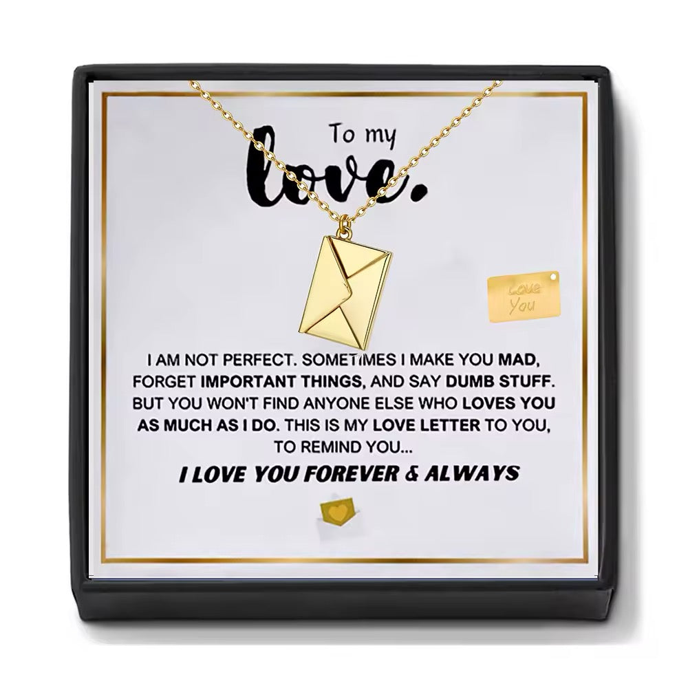 💌 “To My Love” Love Letter Necklace & Romantic Gift Box