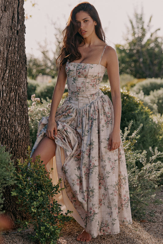 Cream Floral Dress Mulovy
