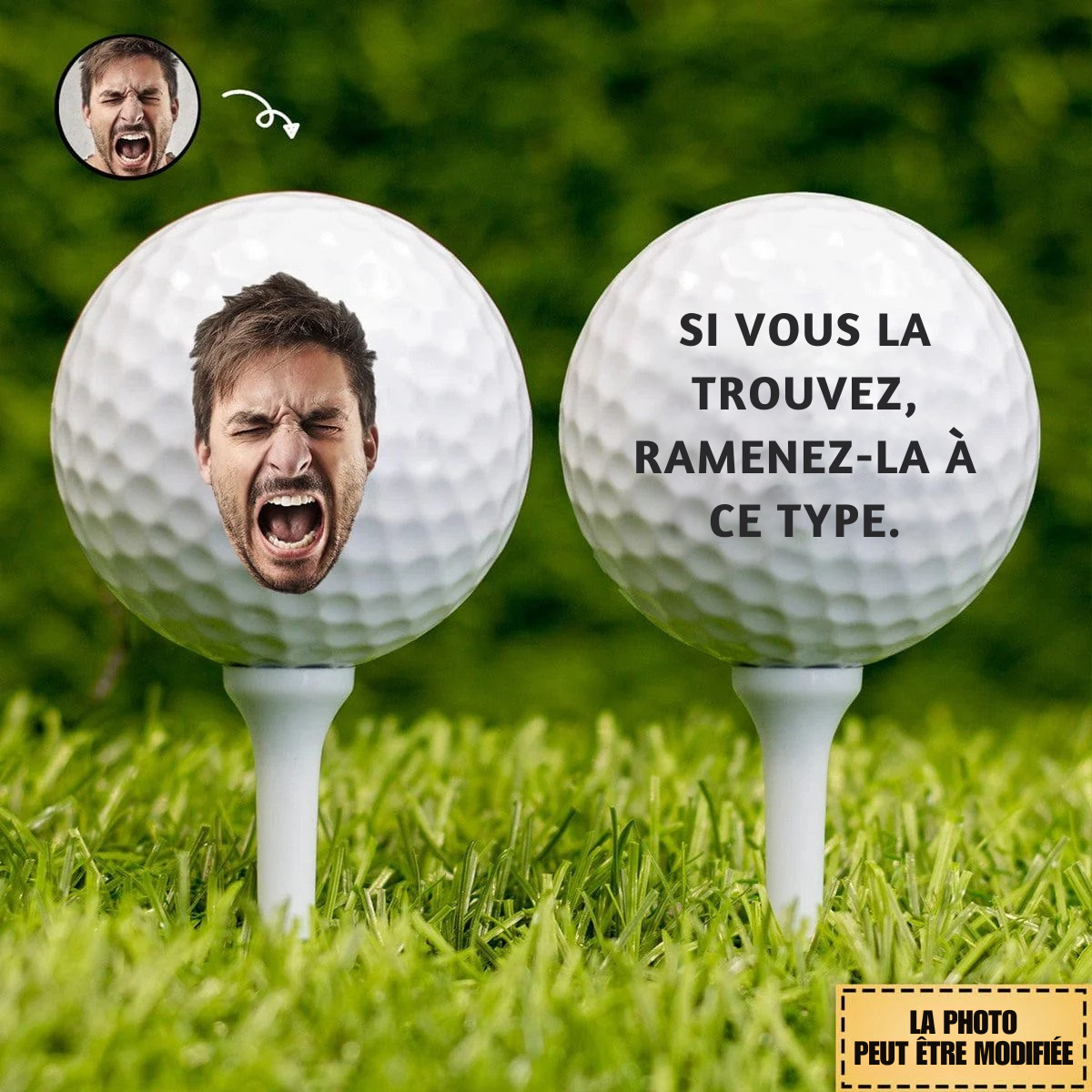 Balle de golf personnalisée - "Si Vous La Trouvez, Ramenez-La à Ce Type."