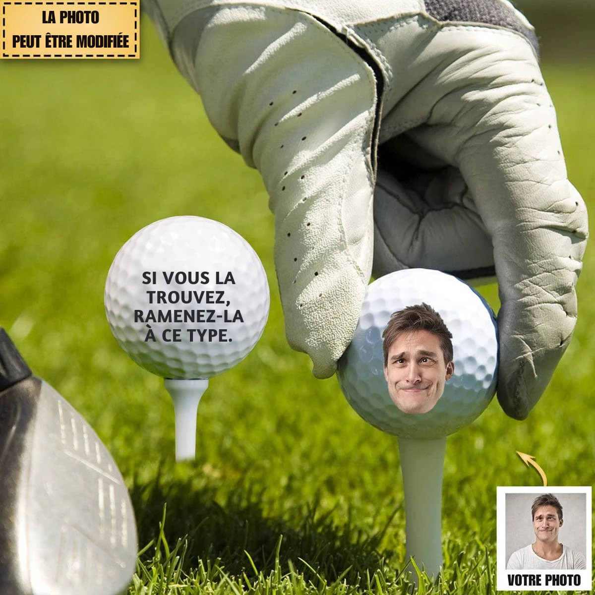 Balle de golf personnalisée - "Si Vous La Trouvez, Ramenez-La à Ce Type."