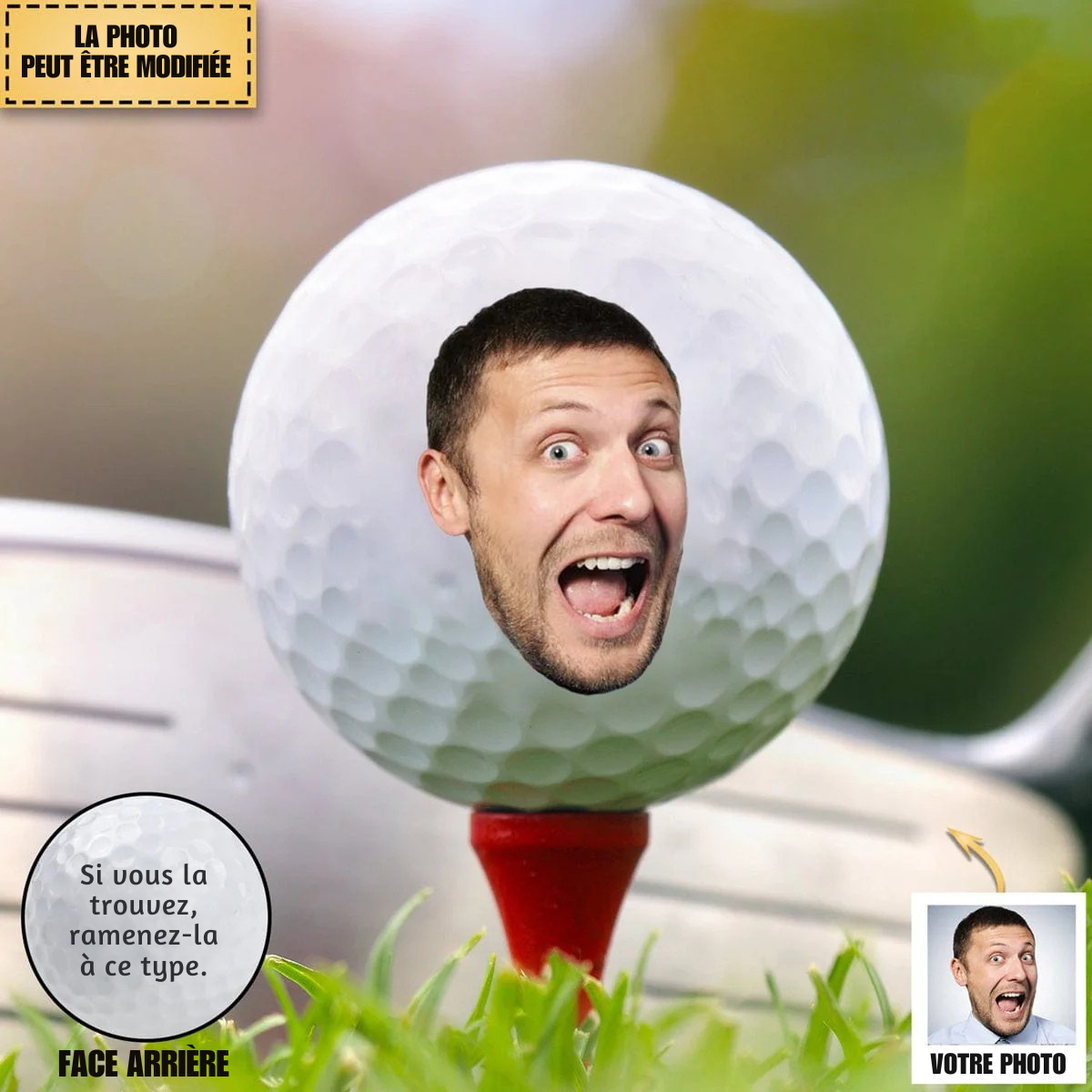 Balle de golf personnalisée - "Si Vous La Trouvez, Ramenez-La à Ce Type."