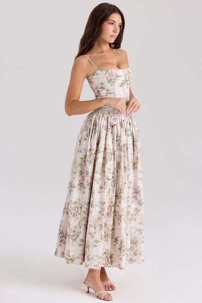 Cream Floral Dress Mulovy