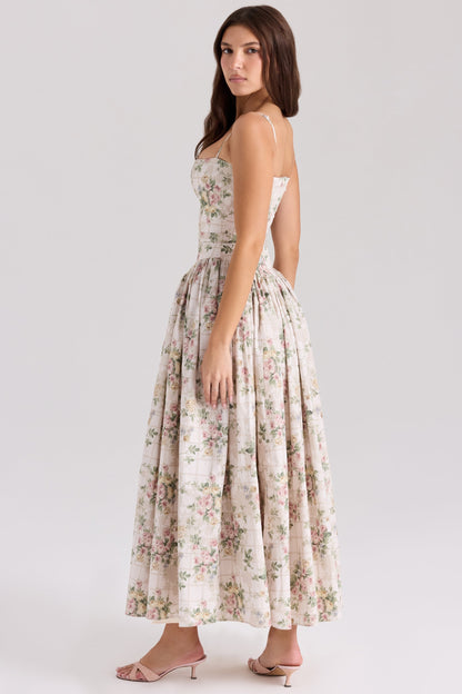 Cream Floral Dress Mulovy